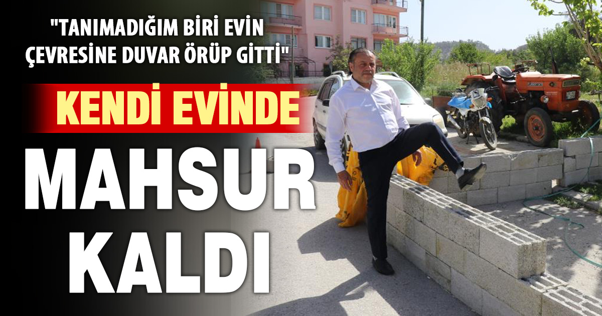 Evine girebilmek için briketlerin üzerinden atlıyor 
