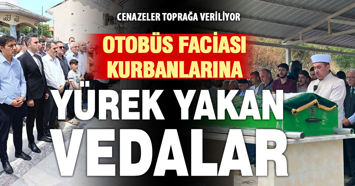 Otobüs faciası kurbanları toprağa veriliyor