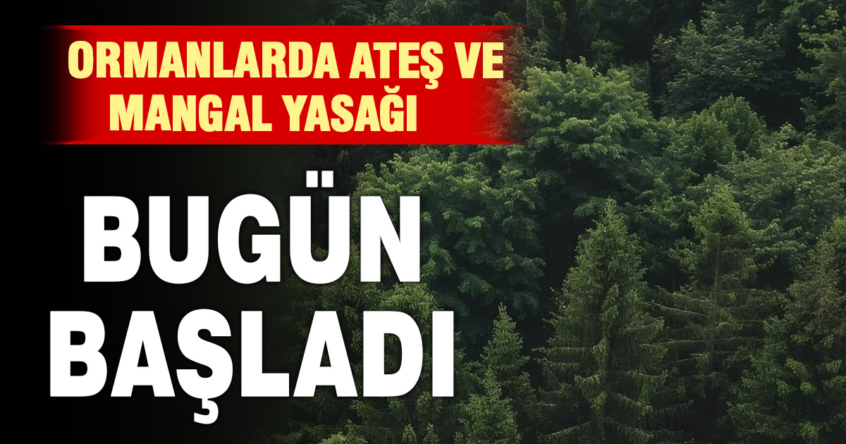 Ormanlarda ateş ve mangal yasağı bugün başladı