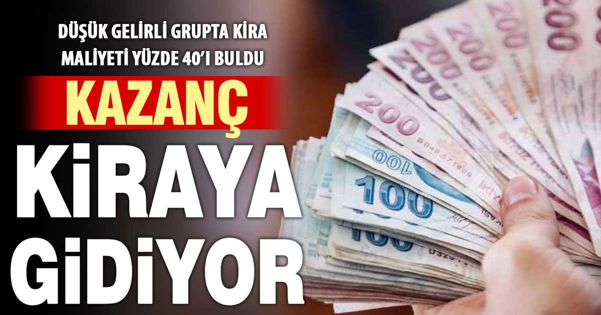 Kira harcaması, hane gelirinin 3’te 1’ine dayandı