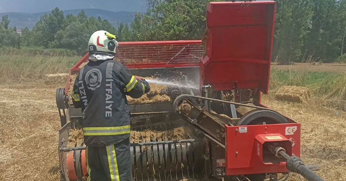 Saman makinesi yangınına hızlı müdahale