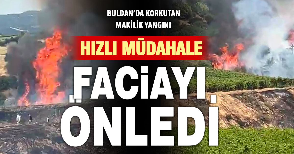 Buldan’da makilik alanda yangın çıktı  