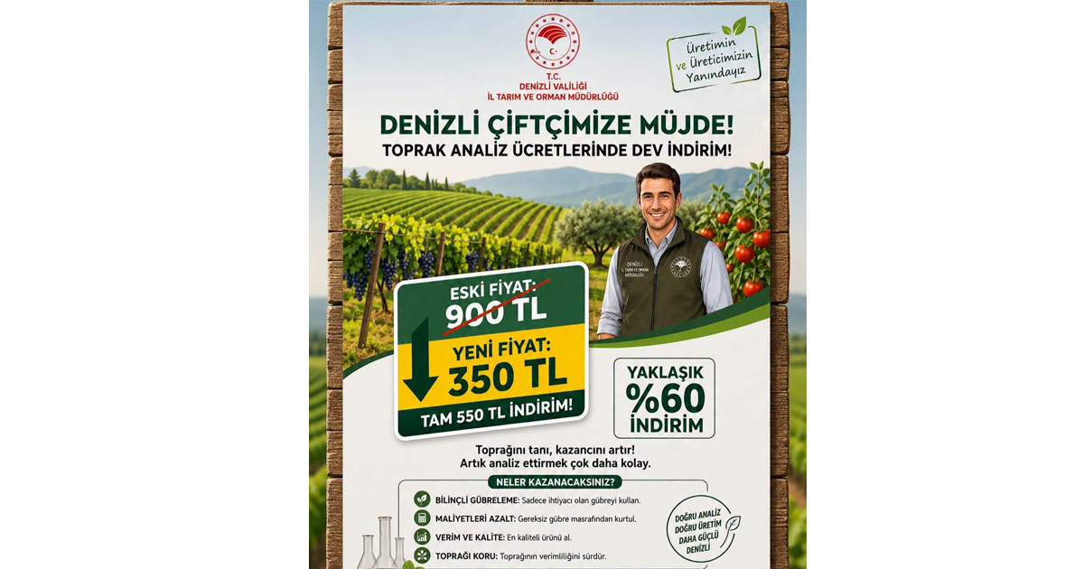 Denizli’de çiftçilere toprak analizi desteği: Ücretlerde indirim