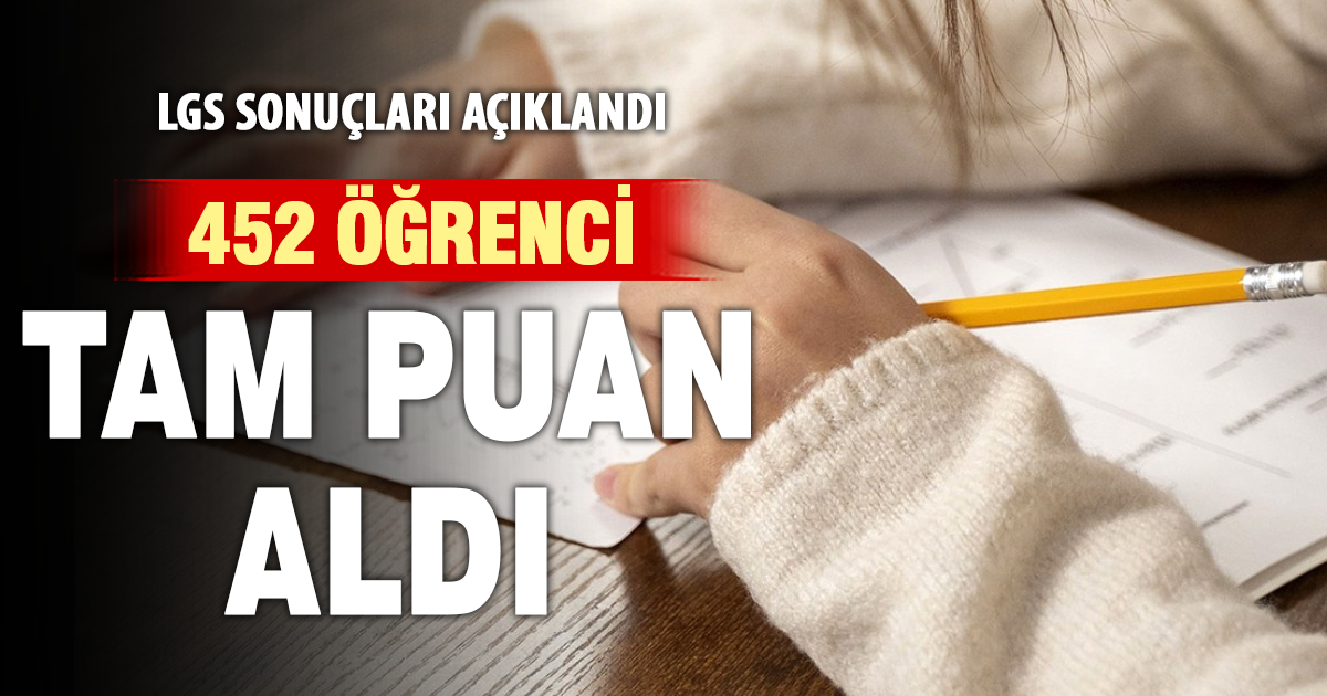 LGS sonuçları açıklandı: 452 Öğrenci tam puan aldı