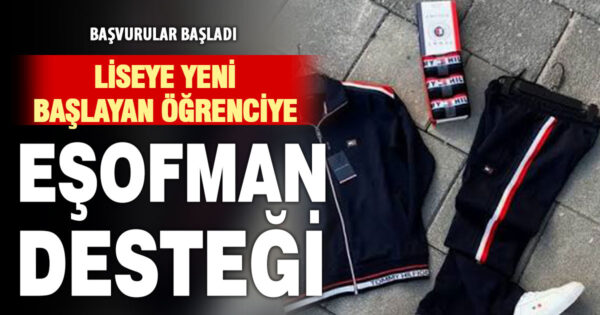 Liseye yeni başlayacak öğrencilere eşofman takımı ve tişört desteği