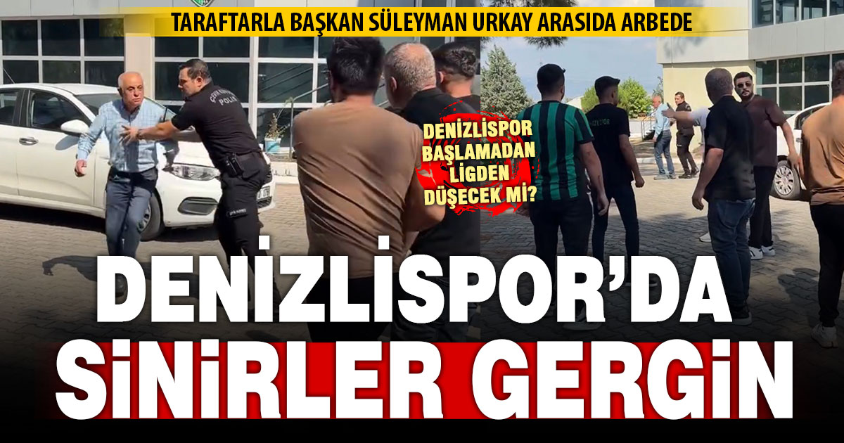 Denizlispor tesislerinde taraftarlar ile başkan arasında gerginlik  