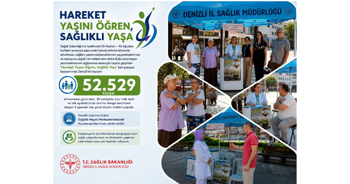 Denizli’de ‘Hareket Yaşını Öğren, Sağlıklı Yaşa’ kampanyasına yoğun ilgi