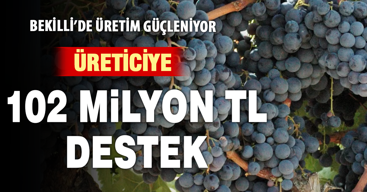 Bekilli’de üreticiye 102 milyon 712 bin TL destek