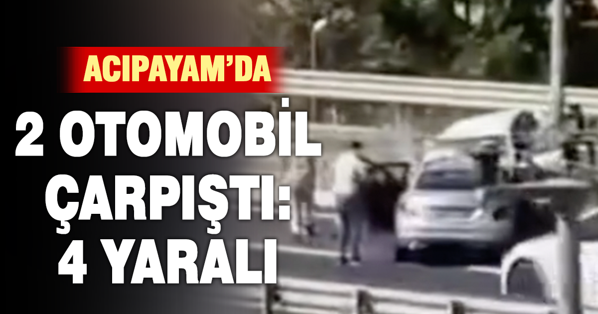 Acıpayam’da iki otomobil çarpıştı: 4 yaralı