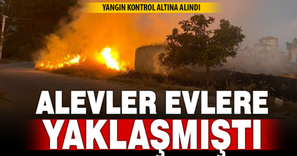 Çardak’ta yerleşime yakın boş arazide çıkan yangın korkuya neden oldu 