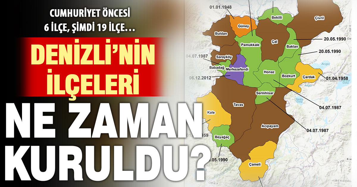 Denizli’de hangi ilçe ne zaman kuruldu?