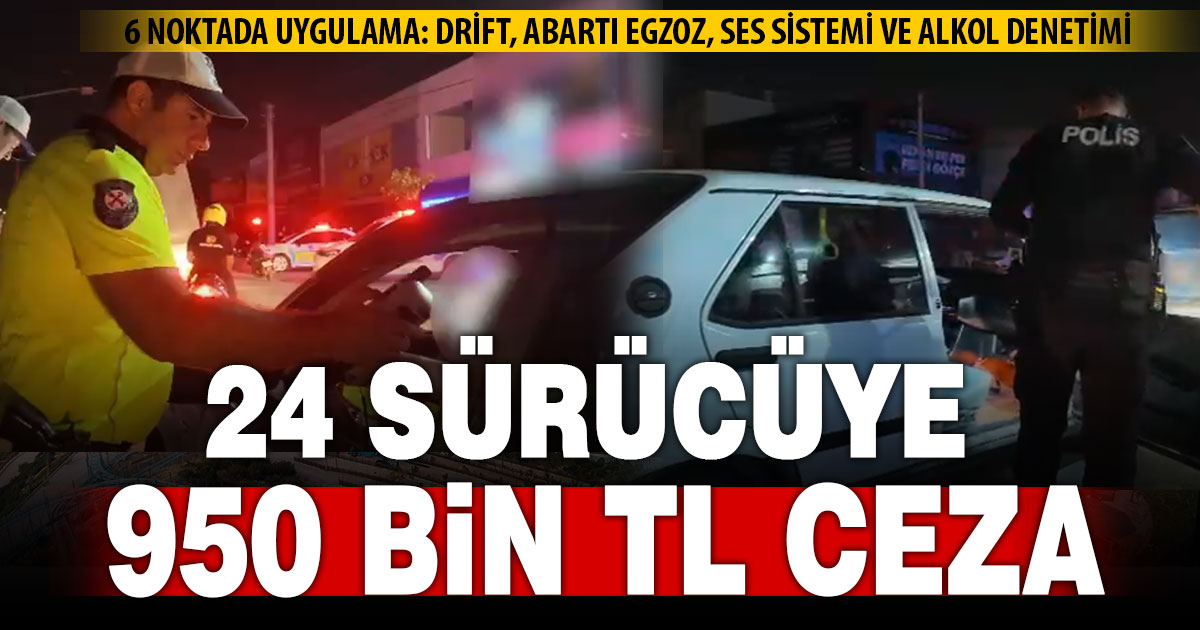 Denizli’de 6 ayrı noktada trafik uygulaması: 950 bin TL ceza kesildi