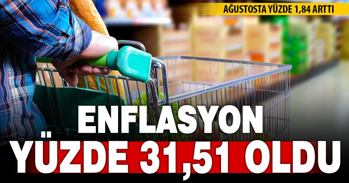 Ağustosta yıllık enflasyon yüzde 31,51 oldu