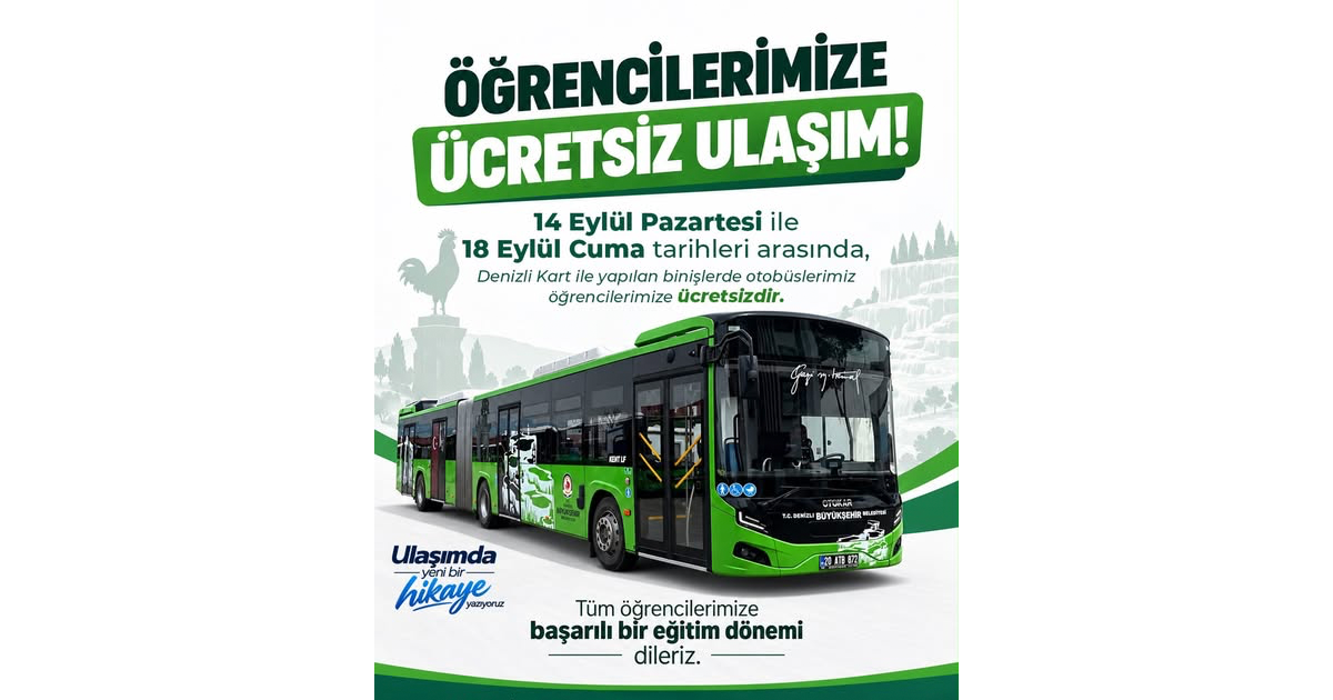 Otobüsler öğrenciler için ilk hafta ücretsiz