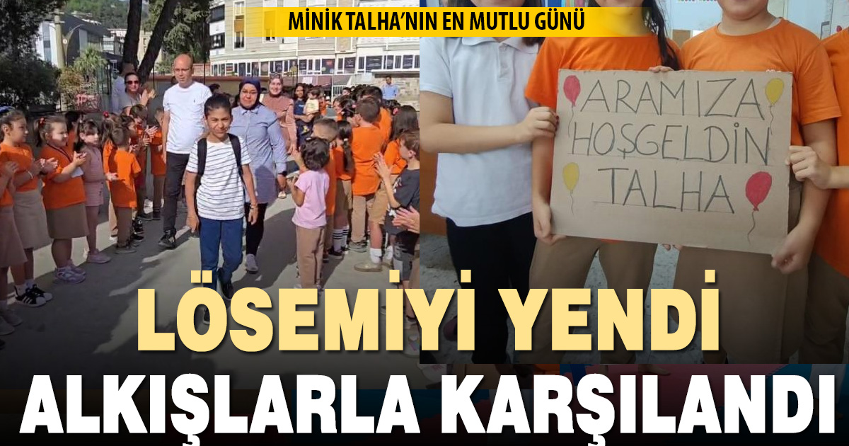 Lösemiyi yenen Talha, iki yıl sonra okulu ve arkadaşlarıyla buluştu