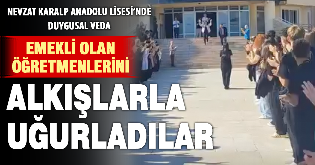 Öğrenciler emekli olan öğretmenlerini alkışlarla uğurladı