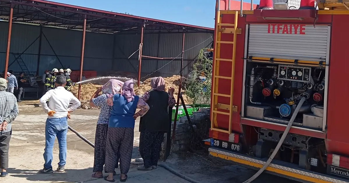 Samanlık yangınına zamanında müdahale