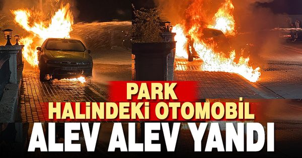Uşak’ta park halindeki otomobilde çıkan yangın söndürüldü