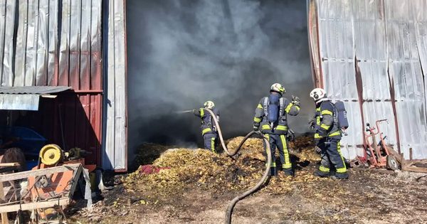Tonlarca saman kül oldu