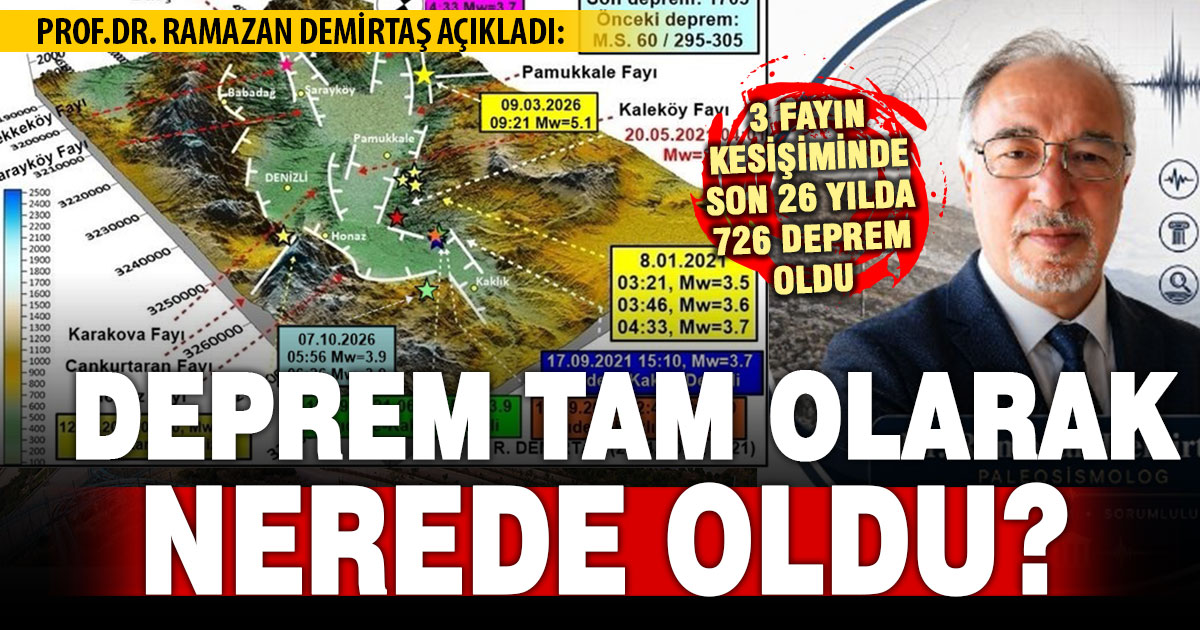 Prof.Dr. Demirtaş: Sabahki Honaz depremi 3 fayın kesişiminde, 26 yılda 736 deprem meydana geldi