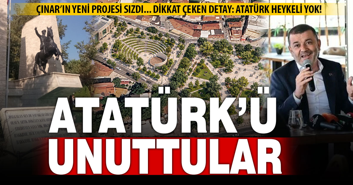 Yeni Çınar Meydanı projesinde Atatürk Heykeli kaldırıldı
