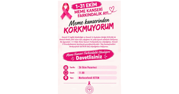 Denizli’de meme kanserine karşı farkındalık etkinliği düzenlenecek