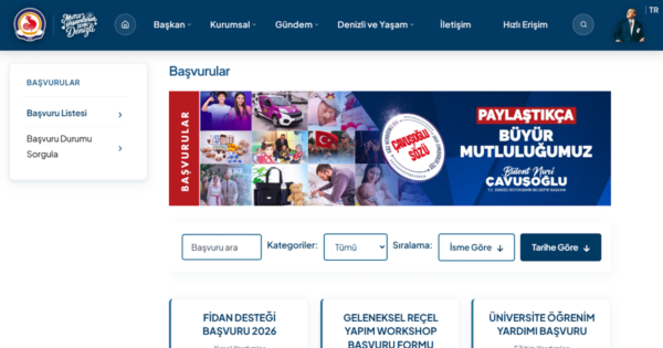 “denizli.bel.tr” yenilenen yüzüyle hizmette