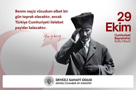 Denizli Sanayi Odası 29 Ekim Cumhuriyet Bayramı kutlama ilanı