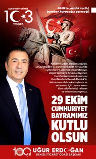 Denizli Ticaret Odası 29 Ekim Cumhuriyet Bayramı kutlama ilanı