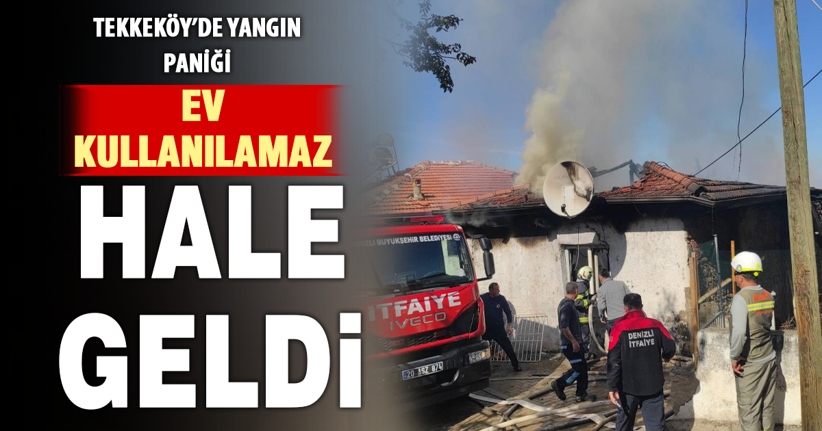 Alevlerin sardığı ev kullanılamaz hale geldi 
