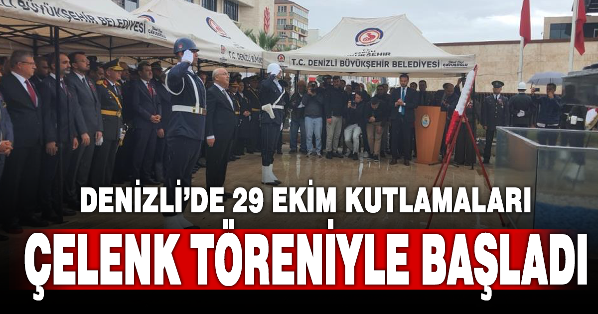 Denizli’de Cumhuriyet Bayramı kutlamaları çelenk töreniyle başladı 