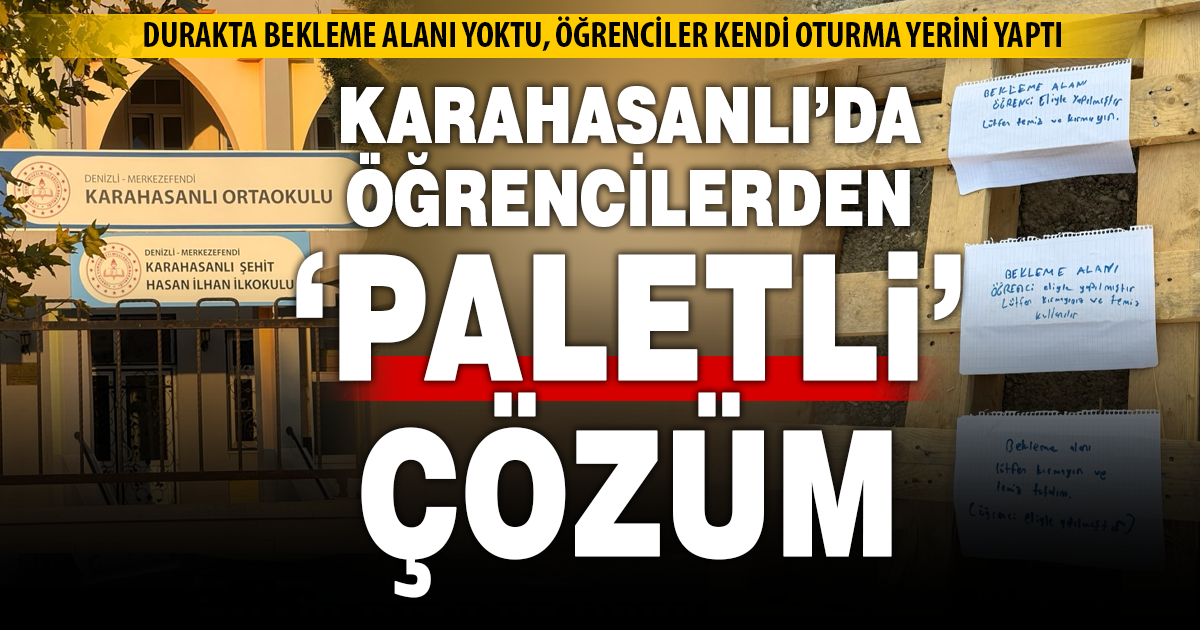 Öğrenciler otobüs durağında kendi bekleme alanlarını yaptı